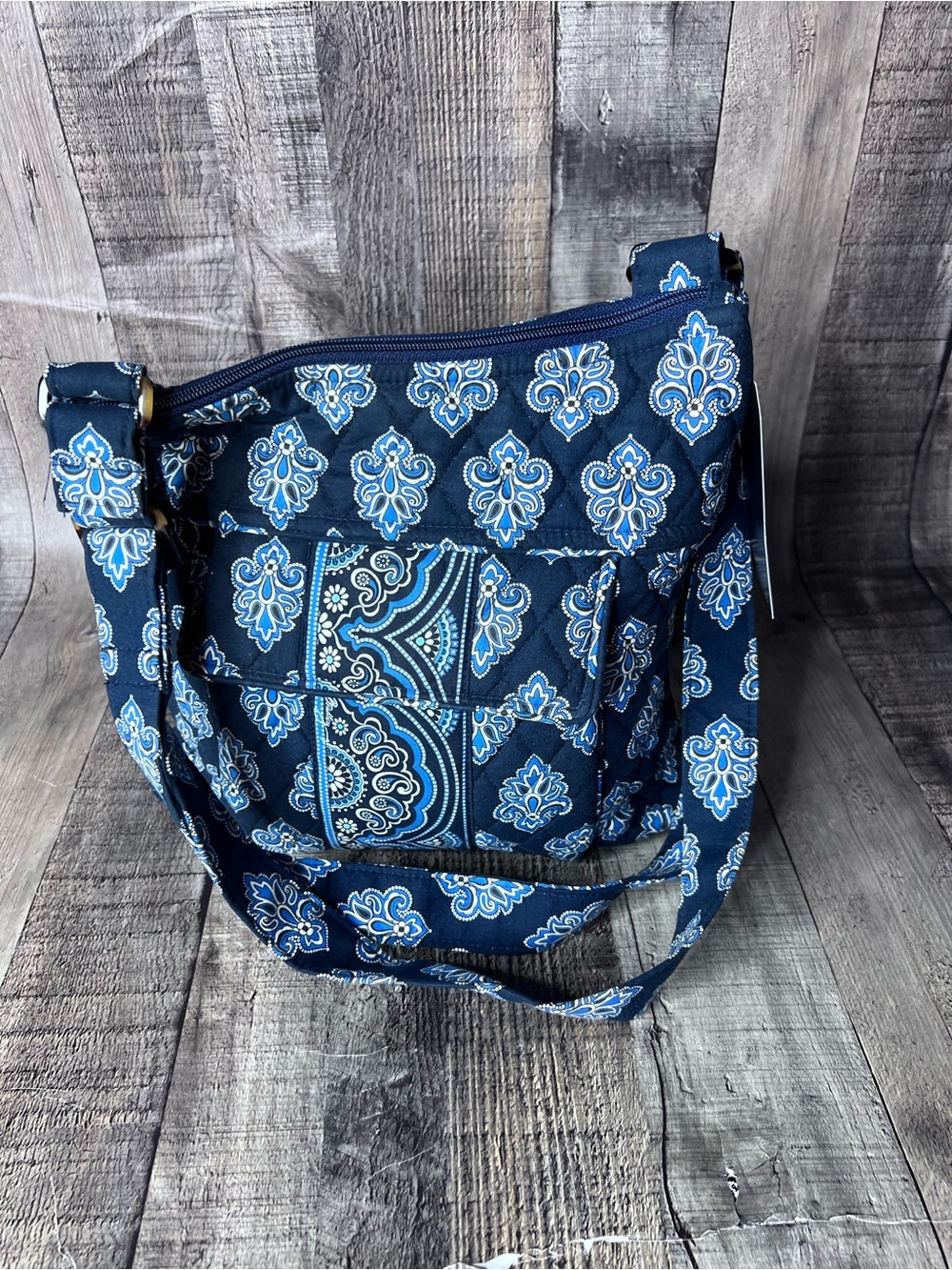 Vera Bradley Navy Blue Quilted Paisley Crossbody - Picture 12 of 12